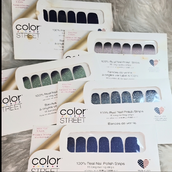 Color Street Other - Color Street Nail Strips Bundle Of Five Glitter Blues Sets #7